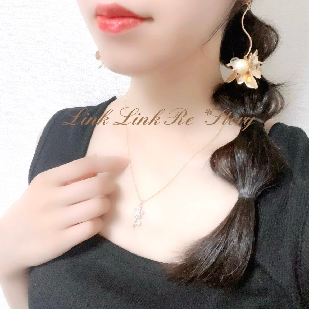 キュービックジルコニア フラワーお花 キラキラ ネックレス